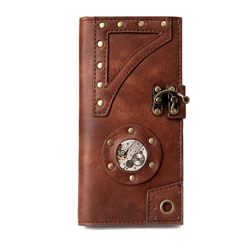 Steampunk Women's Long Wallet, Industrial Retro Style Hand-held Wallet, Women's Hand-held Bag Wallet