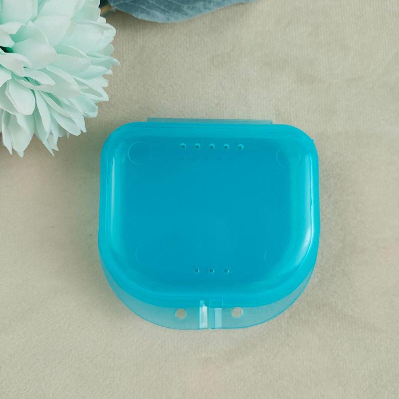 Portable Plastic Cases Denture Box Oral Cavity Cleaning Denture Storage Case Mini Tooth Clean Sanitary Drainable Storage Box