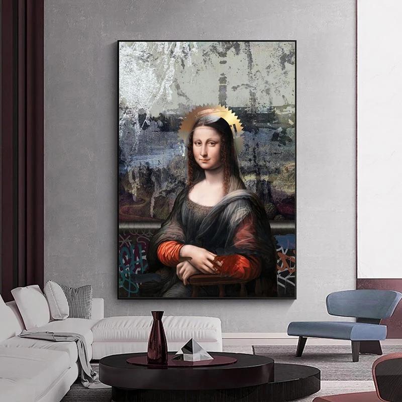 Portret de epocă Mona Lisa Personaj pictură pe pânză Postere și imprimeuri Poze de artă de perete pentru decorarea peretelui sufrageriei Cuadros