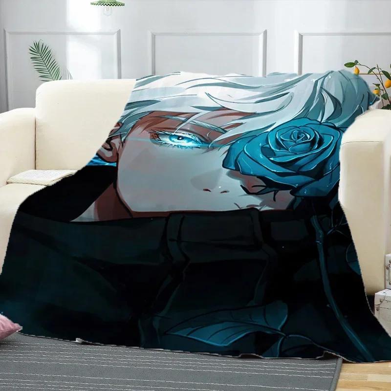 Gojo Satoru Blanket Soft Fluffy Throw for Sofa or Bed Living Room Decor Fleece Bedspread for Summer Bedroom Wall Art