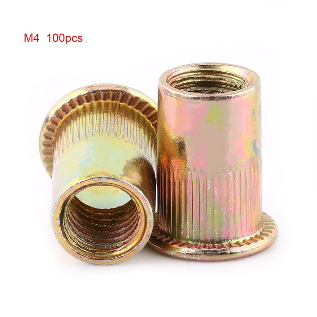 M3-  Carbon Steel Flat Threaded Rivet Nut Flange Rivnut Nutsert Fastener(M3 0pcs)