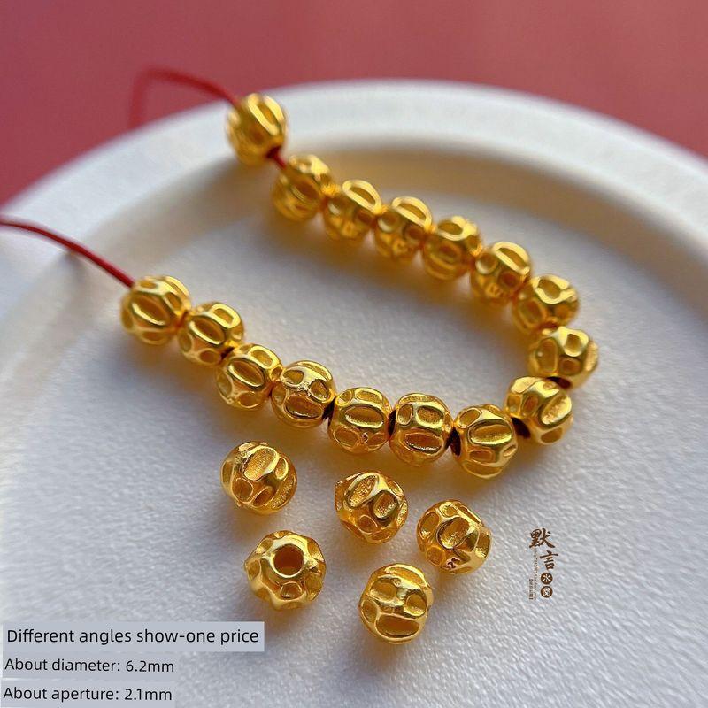 

Ancient Style Silver Plated Accessories Carved Passion Fruit Seeds round Bead Mix Bead Scattered Beads DIY Buddha Beads Crafts Ornament Accessories SA3857