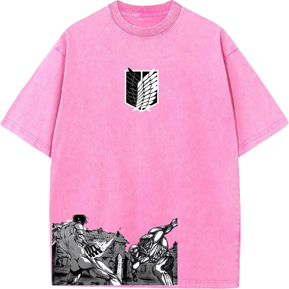 Attack On Titan Eren Shingeki No Kyojin Reiner Yoroi No Kyojin Tee Men Washed Cotton T-shirts Casual T Shirt Harajuku Tshirt