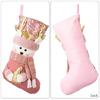 Sophisticated European Pink Sequins Christmas Stocking Festival Pink Christmas Stocking with Spacious Gift Holders