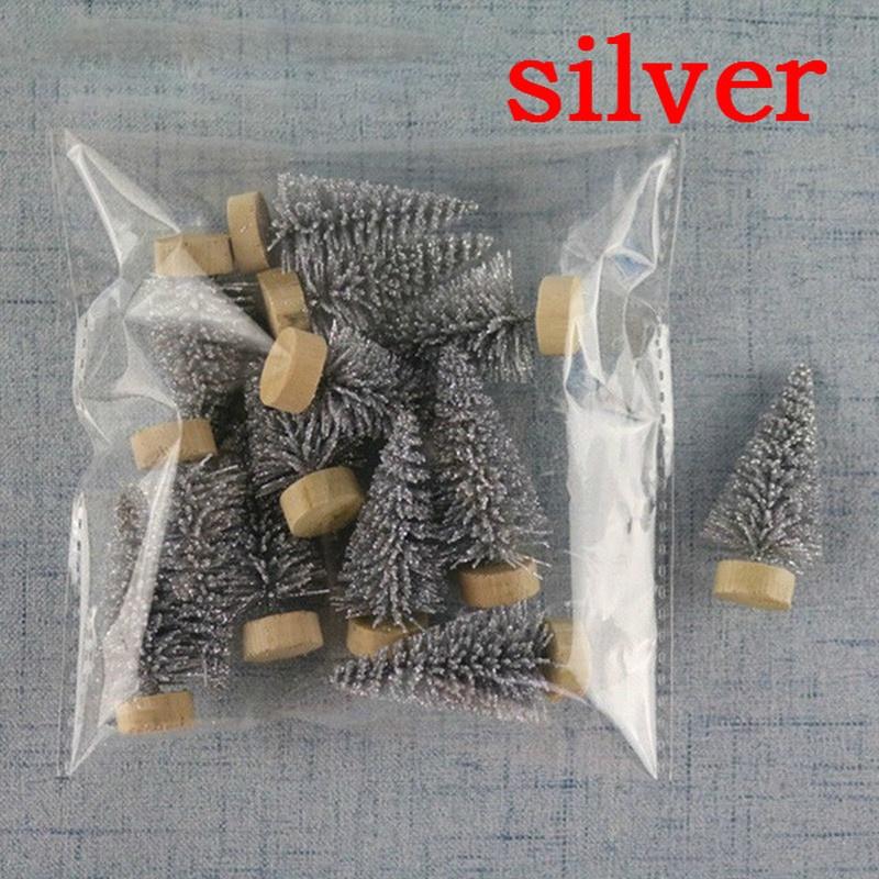12 PCS/Bag Mini Christmas Tree Home Decoration Small Christmas Tree Mini Tree
