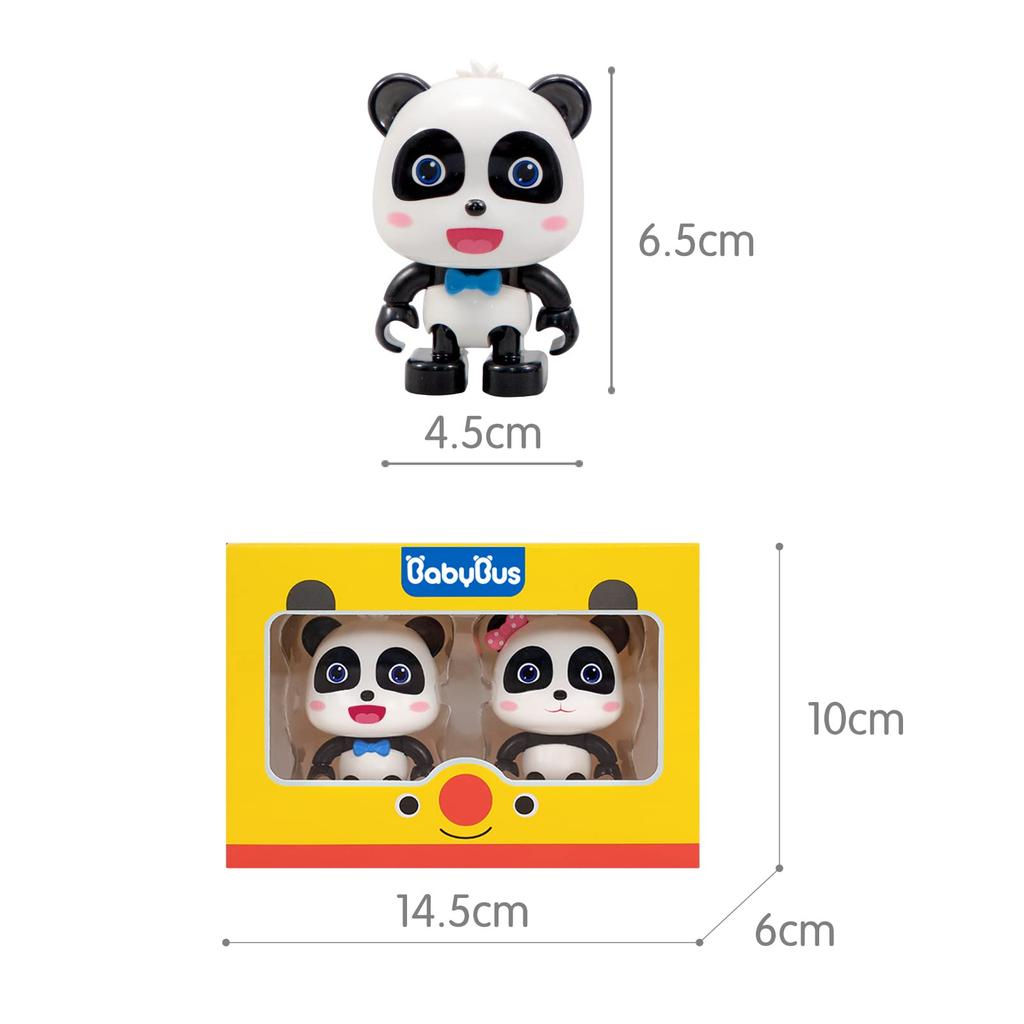 BabyBus Kiki & Miu-Miu Figure, Panda, Educational Toy for Babies and Kids, Ages 0, 1, 2, and 3, Birthday Gift, Baby Bus