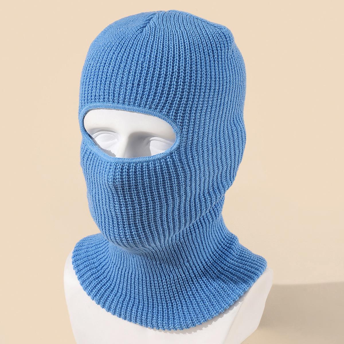 Cool Women Men Winter Ski Cycling Beanie Hats Cap Sport Full Face Cover Balaclava Knitted Cap Hat Face Masks For Women Men One Size синий