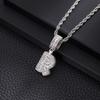 Collana con Ciondolo Lettera in Rame con Incastonatura in Zirconia Stile Hip Hop Alfabeto Iniziale Charms Donna Uomo Gioielli Trendy