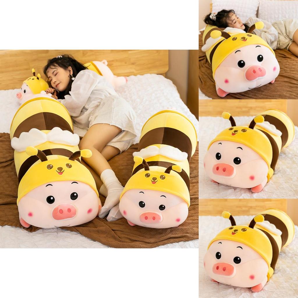 Long Plush Bumblebee Pig Pillow Soft Toy Adorable Cuddly Gift Perfect For Birthdays