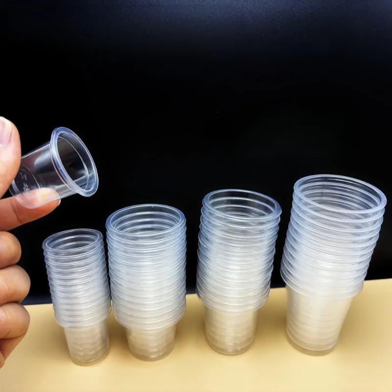 100pcs Beverage Coffee Milk Trial Cups Disposable Plastics Food Grade Small Cup 20ml 30ml 75ml Transparent PP Mini Tea Wine Cup