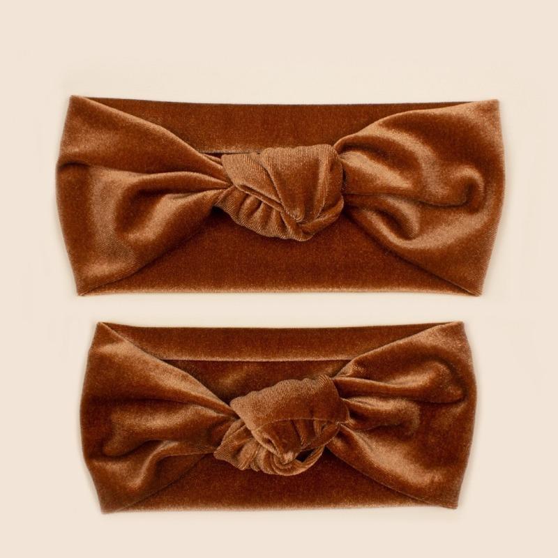 New parent-child golden velvet knotted headband, creative headgear for parent-child party, soft and comfortable parent-child headband