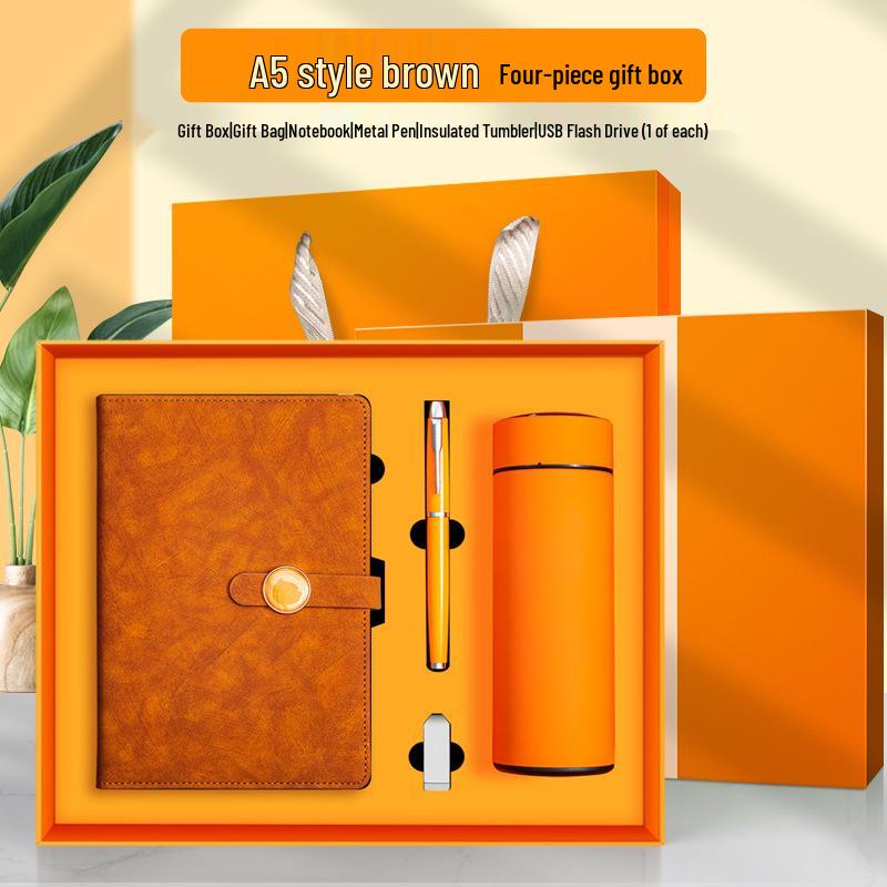 Customizable Logo Laptop Gift Set: Thickened A5 Notebook for Business Meetings