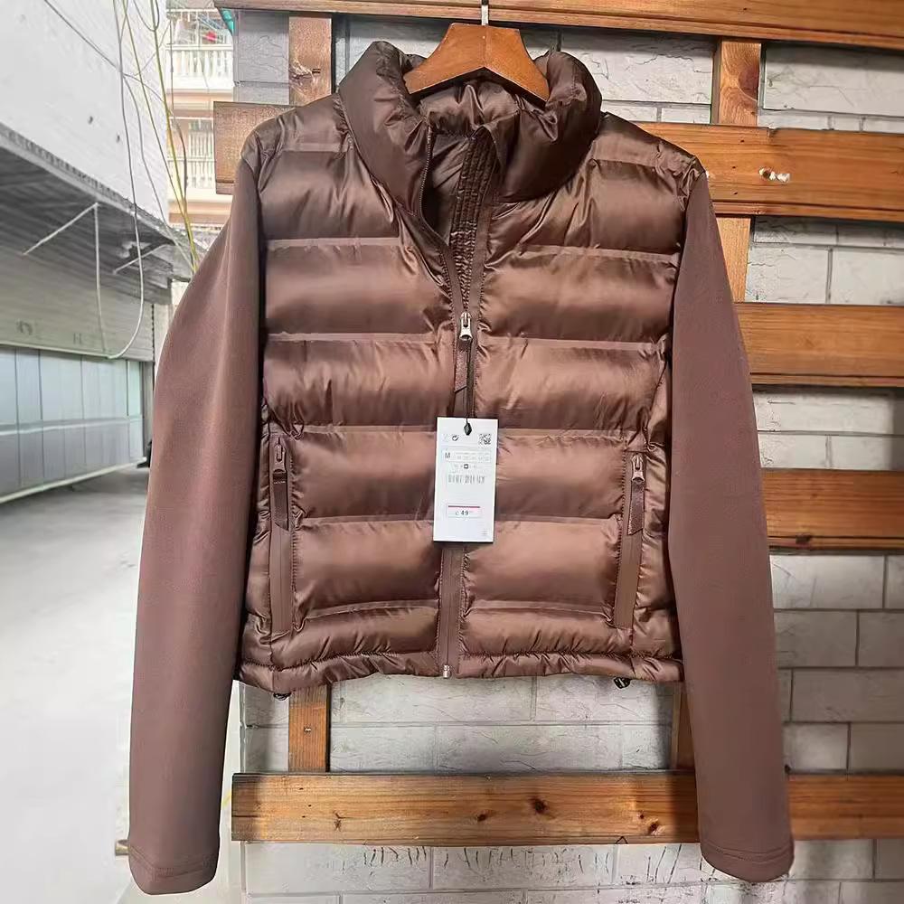 

Жіноча куртка з коміром-стійкою, клейка застібка-блискавка. Чорна бавовняна куртка зі зрощенням, жіноча куртка L хакі