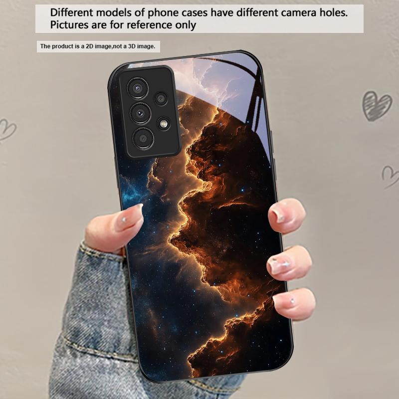 

Hot orange gold color For Samsung Galaxy A30 A31 A32 A33 A34 A35 A42 A30s A20 A25 A26 A51 A56 A54 A72 A73 A70 Glass Phone Case Galaxy A20