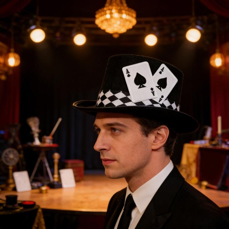 Diseño de Carta de Póker Sombrero Alto Tejido Transpirable Sombrero Alto Para Hombres Mujeres Carnavales Fiestas Familiares Y Actividad al Aire Libre