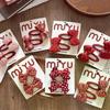 1Pair New Year Cute Red Bow Hairpins Children Girls Hair Clips Pin Barrettes Accessories Hairclip Headwear Headdress Ornament