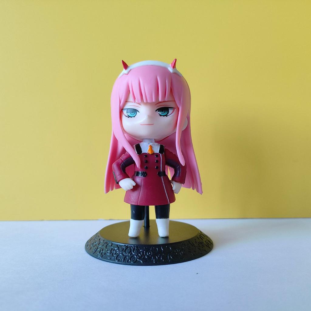 10CM DARLING in the FRANXX Figure Zero Two Three Q-version Figures Stand Animation Model Toys Gifts Collection Decoration PVC
