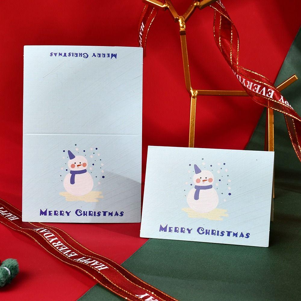 10pcs Handwriting Merry Christmas Greeting Cards Invitation Blank Paper Cards  Festivital Gifts