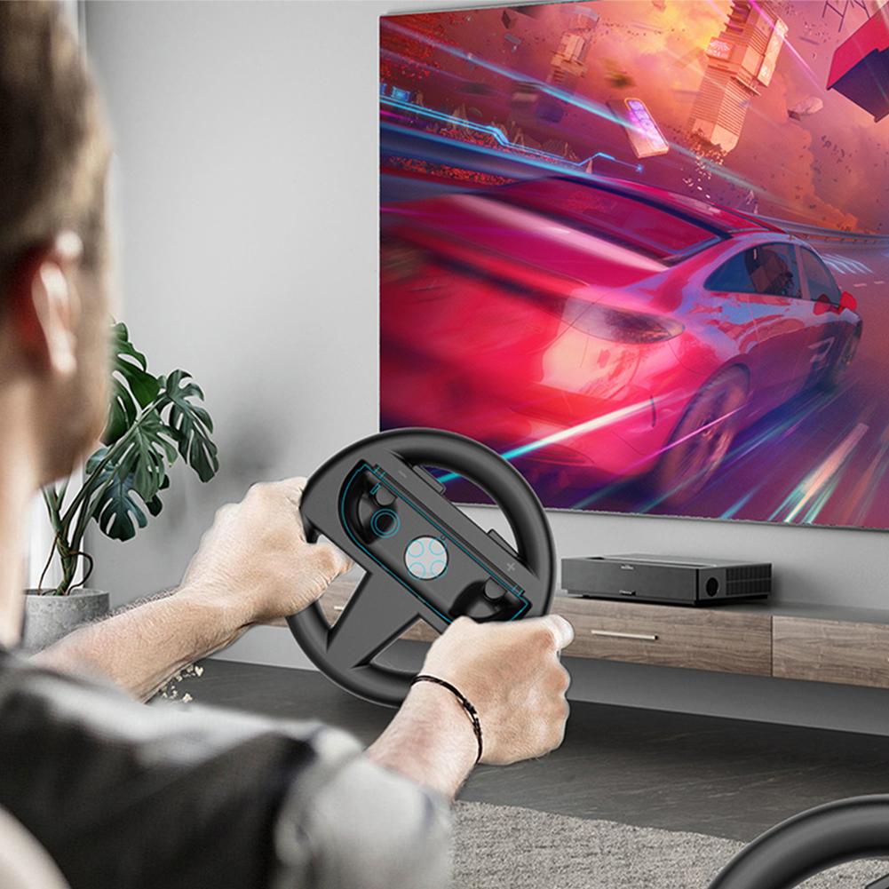 2Pcs Left Right Game Steering Wheel Controller Handle Holder Grip JoyCon Controller Gamepad For Nintendo Switch 2 Accessories