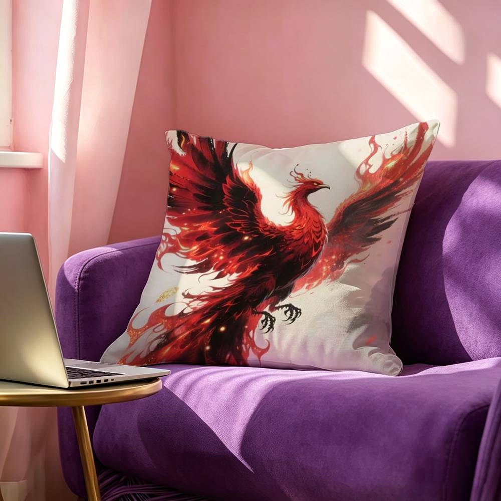 Cool P-Phoenix Square Double-Sided printed Pillow Case Bedroom Bedside Pillow Sofa Cushion Cover