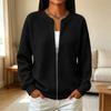 Damen Langarm Strickjacke mit Reißverschluss und Rundhalsausschnitt für Herbst und Winter