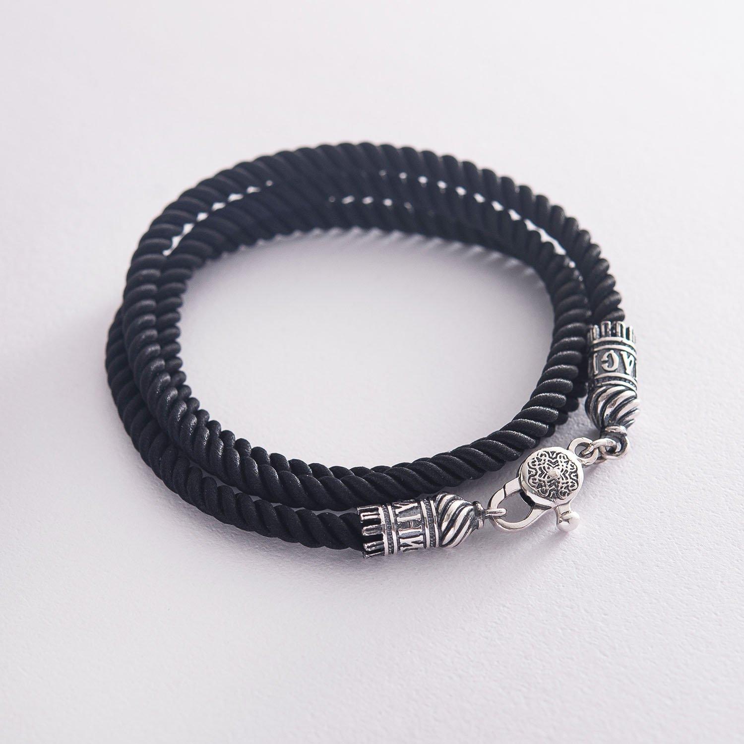 

Шовковий шнурок Врятуй і збережи зі срібною застібкою (4мм) Oniks 40 срібний