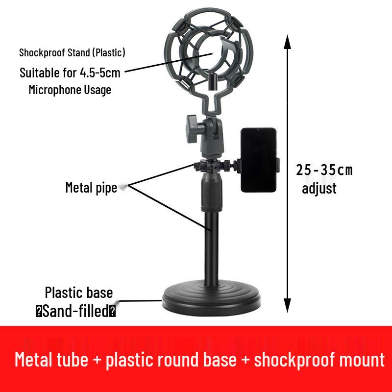 Universal Multi-functional Desktop Microphone Stand for Live Broadcast, Conferences, Speeches, Presentations, and Singing.