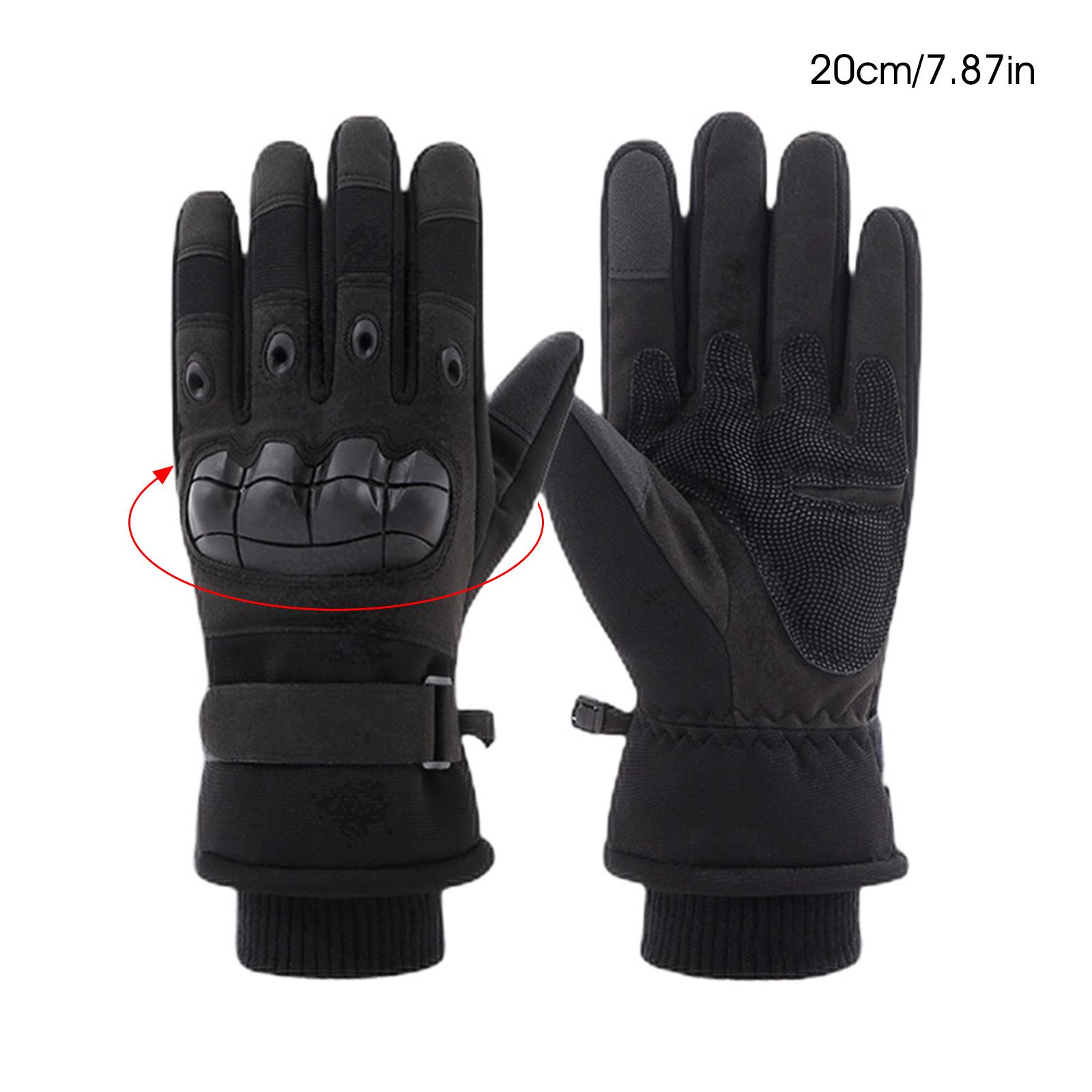 

Men s Winter Thermal Touchscreen Glove with Soft Rubber Shell_ for Outdoor Cycling Skiing Windproof Waterproof Full Finger Glove M чорний