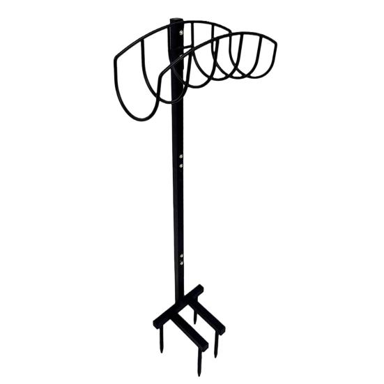 Gartenschlauchhalter mit 4 Spikes, robuster Metallständer für den Außenbereich, abnehmbare Schlauchtrommel