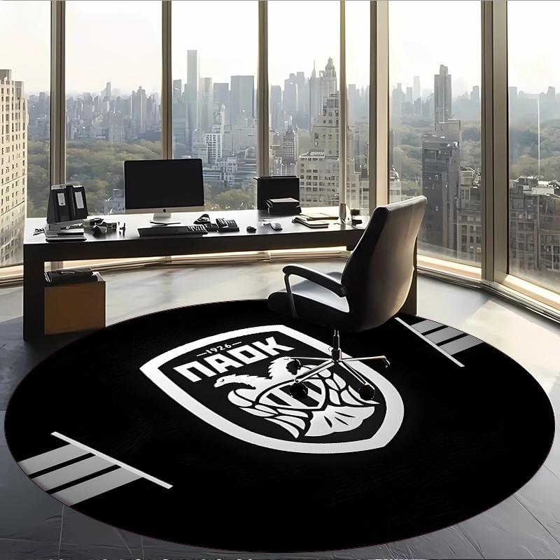 Paok (5) Round Office Rug Decorative Floor Rug for Office Bedroom Living Room and Home Space