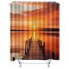 Sunset Lake View Shower Curtain Nature Scene Decor For Bathroom Waterproof And Durable Design Suitable For Wet And Dryseparation
