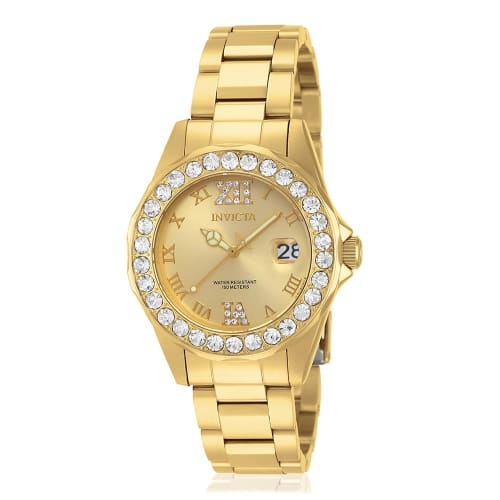 

Invicta Pro Diver Ladies Quartz Watch, 38mm Case, Gold Stainless Steel Strap, Gold Dial, 15252