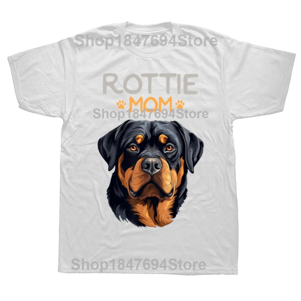 Rottweiler Mom Novelty Rottie Dog T Shirt Oversize Printed Casual Tee shirt Casual Short Sleeve Vintage Couples TShirt