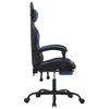 Gaming Chair with Footrest Swivel Black & Blue Synthetic Leather
