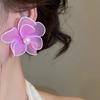 Pearl Women Floral Ear Studs Big Floral Ladies Stud Earrings Iron Mesh Flower Earrings  Seaside