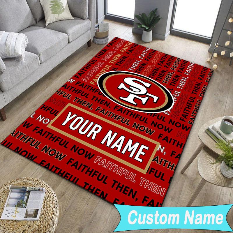 Custom NameVintage 49ers Football Carpet, Indoor Rug, Chair Rug, Living Rooms, Doormat Made From Polyester Home Decor Birthday Christmas Gifts