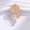 Elegant 3D Drip Enamel Rose Brooch Zinc Alloy Lapel Pin Providing Lightweight Comfort for Stylish Everyday Accessory
