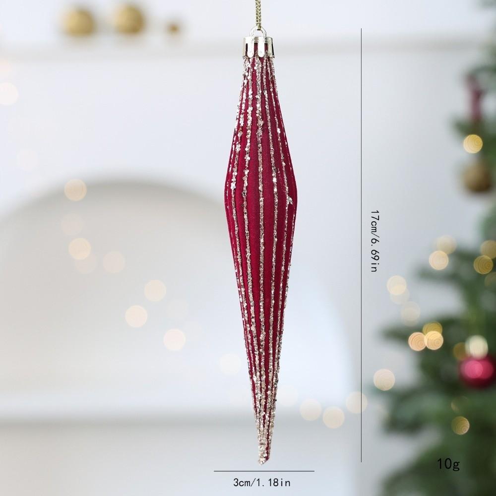 Red Flocking Ball Flocking Christmas Bell Pendant New Christmas Tree Decoration Xmas