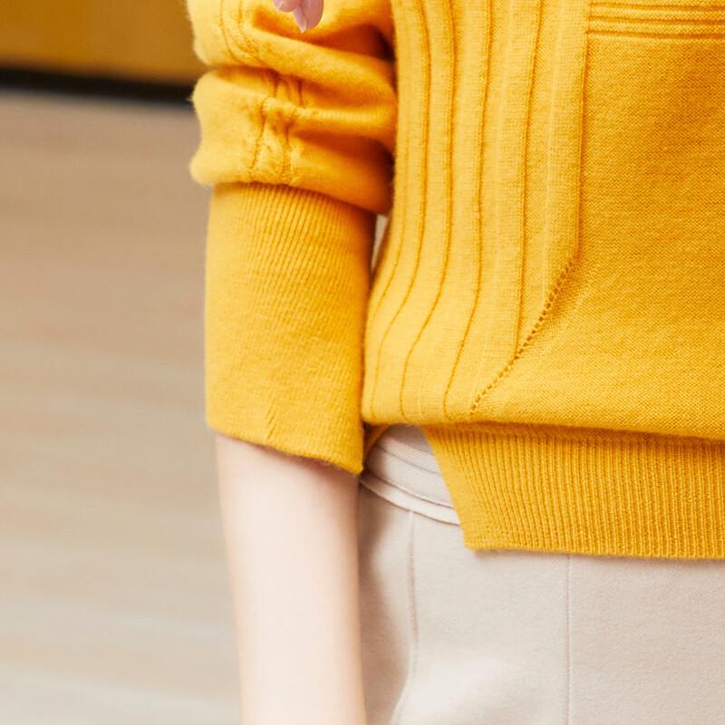 Women's Pure Wool Ribbed Half-Turtleneck Sweater