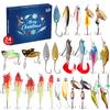24-Piece Fishing Lure Gift Set Bass Pike Walleye Metal Spinnerbaits Minnows Assorted Colors Carbon Steel