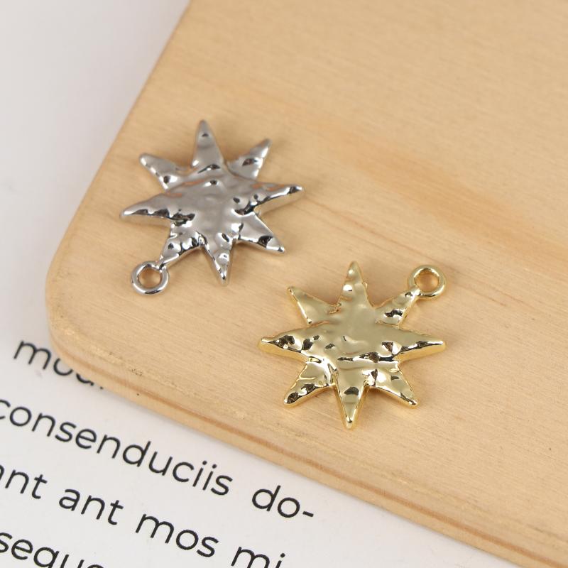 10Pcs Simple Alloy Octagonal Star Pendant For DIY Bracelets Necklaces Jewelry Making Accessories