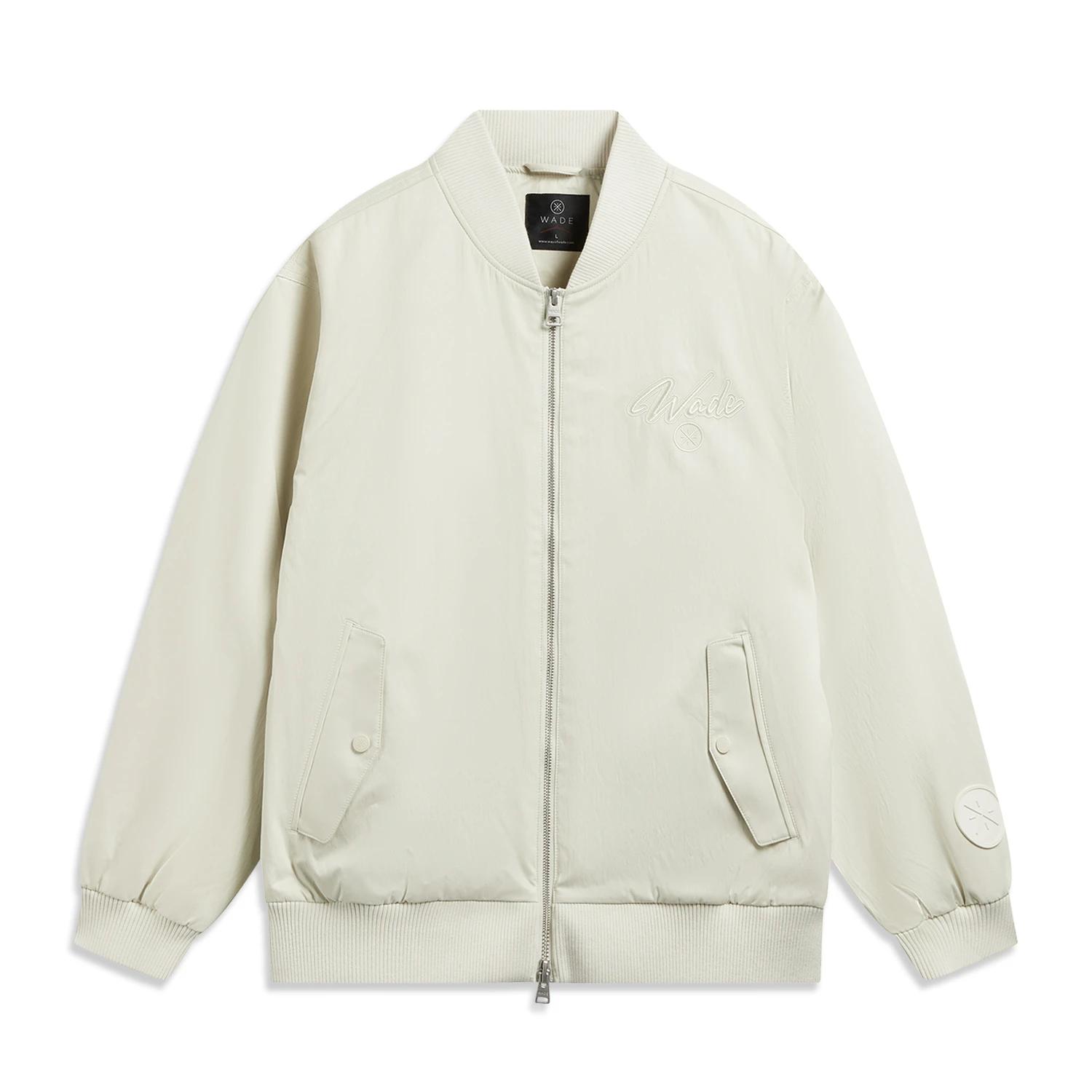 Li Ning Серия Уэйда Однотонная Молния Мягкая Простая Универсальная Свободная Хлопковая Куртка Мужская Куртка AJMW001-4 M