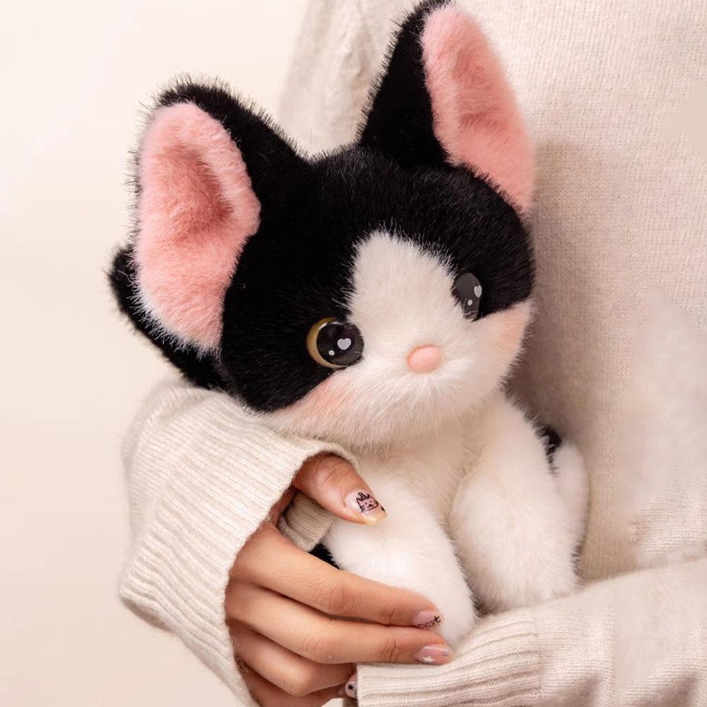 24cm Kawaii Boneca de Pelúcia de Gato Devon Rex Gato Siamês Brinquedo de Pelúcia Decoração Fofa Acompanha Brinquedo para Dormir Presente de Aniversário para Crianças