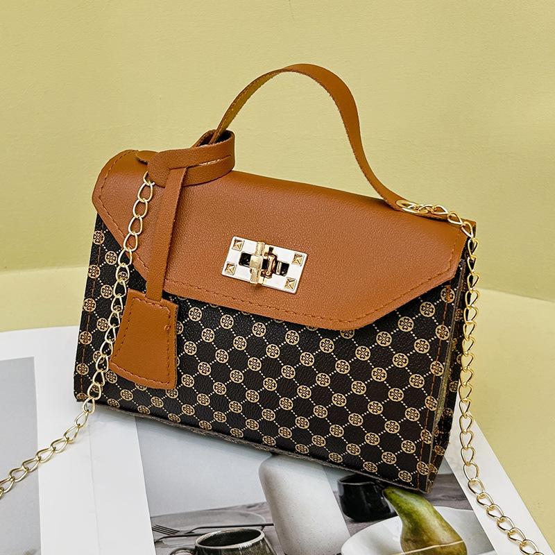 JYL TS Women's Sling Bags  Mini Bag 035 Hand Hold PU Patchwork Chain Printed Bag