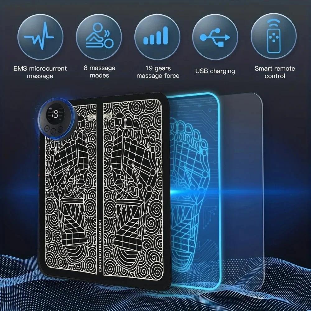 Elektrisches Fußmuskel-Massagepad USB-Aufladung Sohlenmassagegeräte Bequem Schnell Geeignet für Zuhause Familie Outdoor-Reisen Entspannung