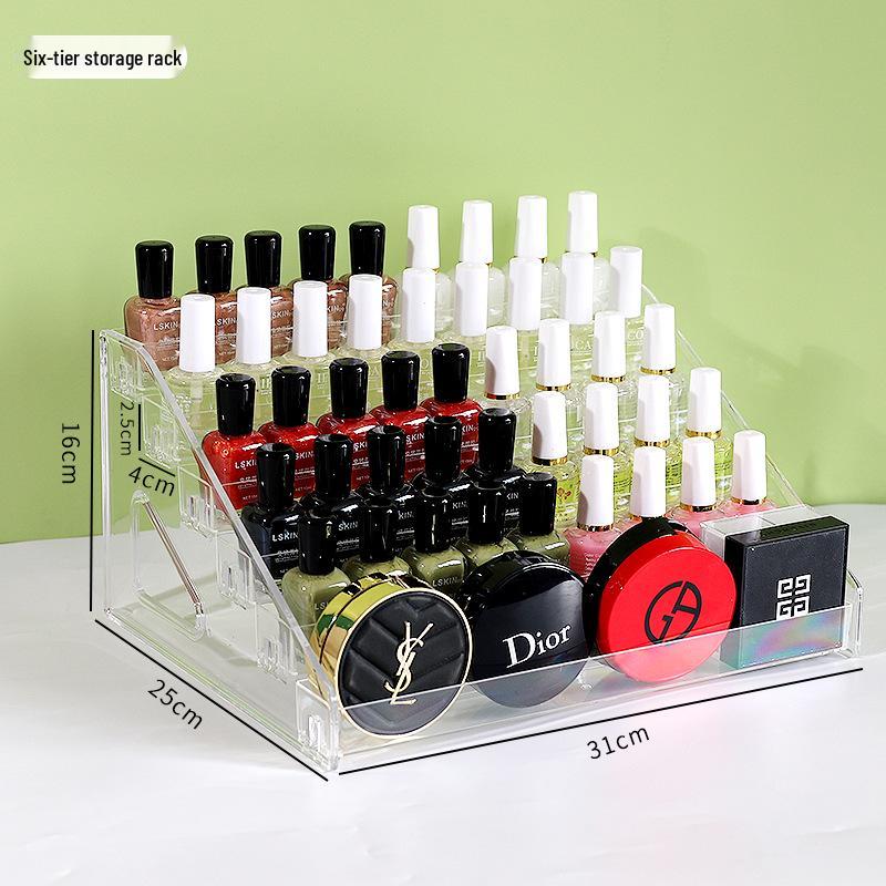 Acrylic Multilayer Nail Polish Display Stand - Transparent Cosmetic Organizer
