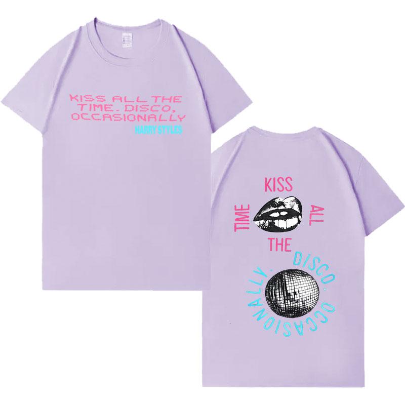 Sänger Harry Styles Küsst Immer Disco Gelegentlich T-Shirt 2026 Trendige Mrerch T-Shirts Herren Damen Harajuku Oversized Lässige Oberteile