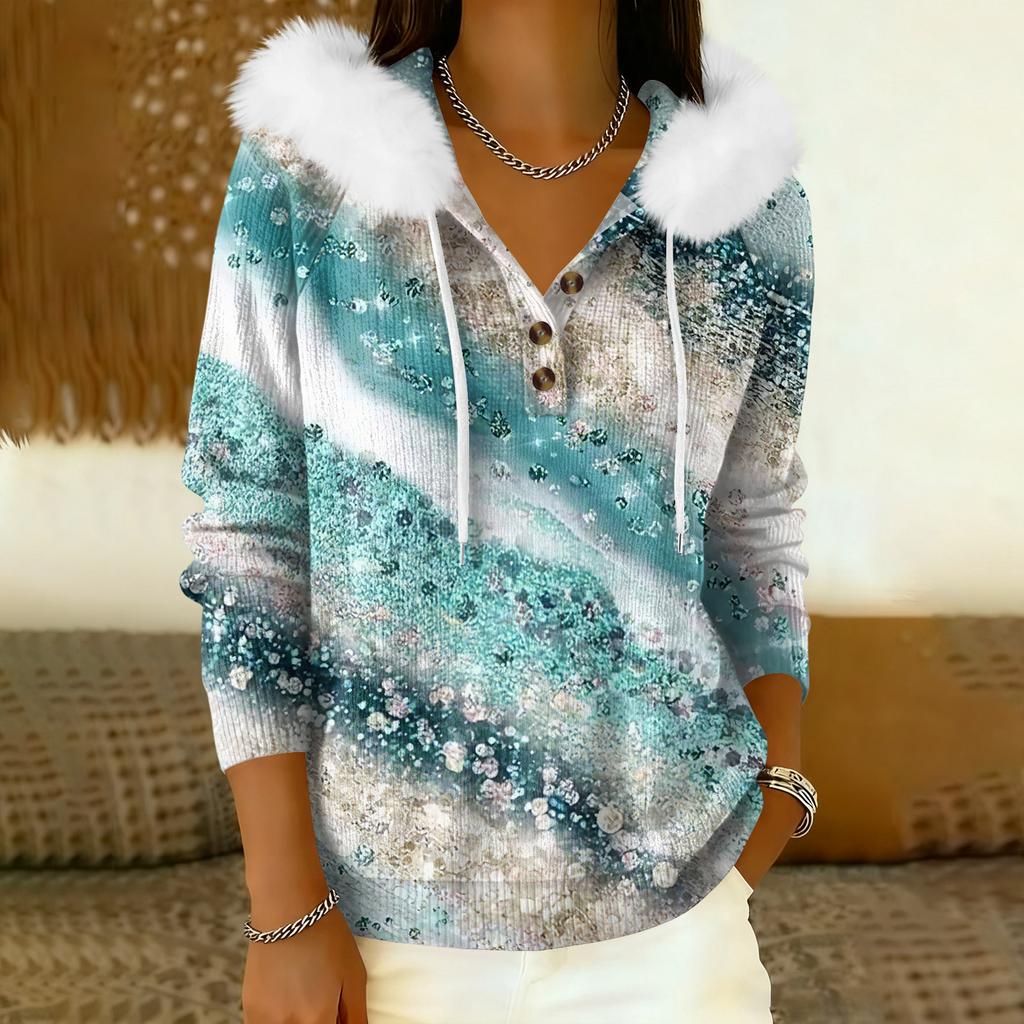 Damkappa Långärmad Med huva Varm vinterkappa Jacka