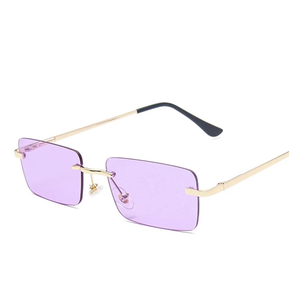 Luxury Designer Sunglasses for Women Rectangle Cutting Shades Frameless Eyeglasses Fashion UV Protection