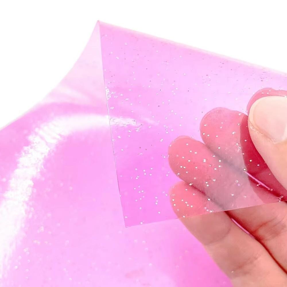 Glitter Transparent Vinyl Fabric Waterproof Craft Fabric Roll New Vinyl Fabric Sheet  Sewing Crafts